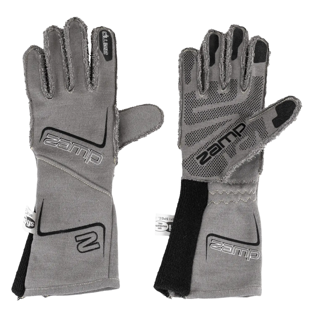 The gray SFI 3.3/5 rated Zamp Racing ZR-70 Performance Race Gloves.