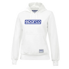 The white Sparco Original Ladies Hooded Sweatshirt.