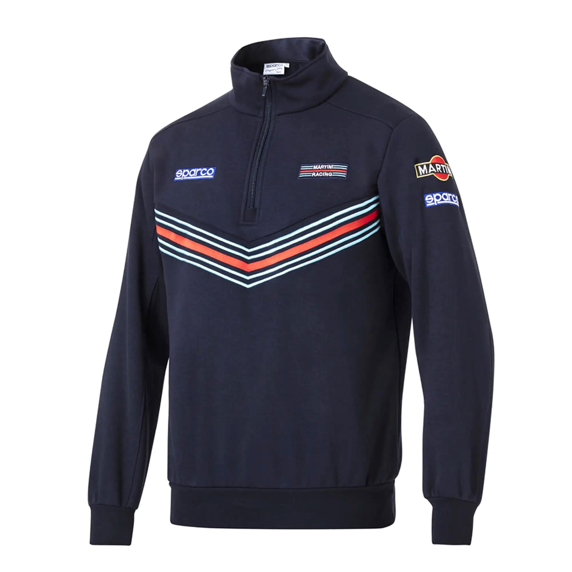 The front of the Sparco Martini Racing Half Zip Sweatshirt.