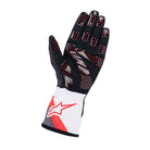 The palm of the black, white and red Alpinestars Tech-1 K Race S v2 Youth Karting Gloves - Graphic.