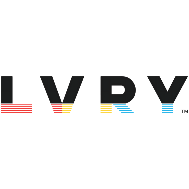 The LVRY logo with colorful vertical stripes and a white background on the VTD Racing brands page.
