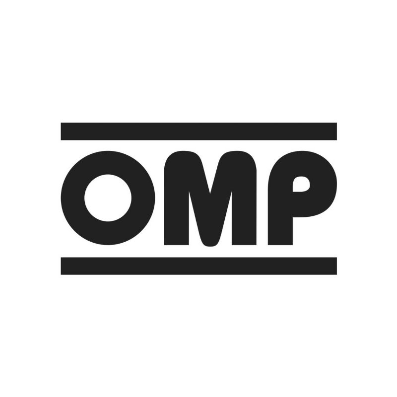 The black OMP logo on white background on the VTD Racing brands page.