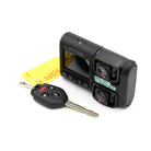 The Road-Keeper Dual HD Video Camera and Roll Bar Mount with a car key.