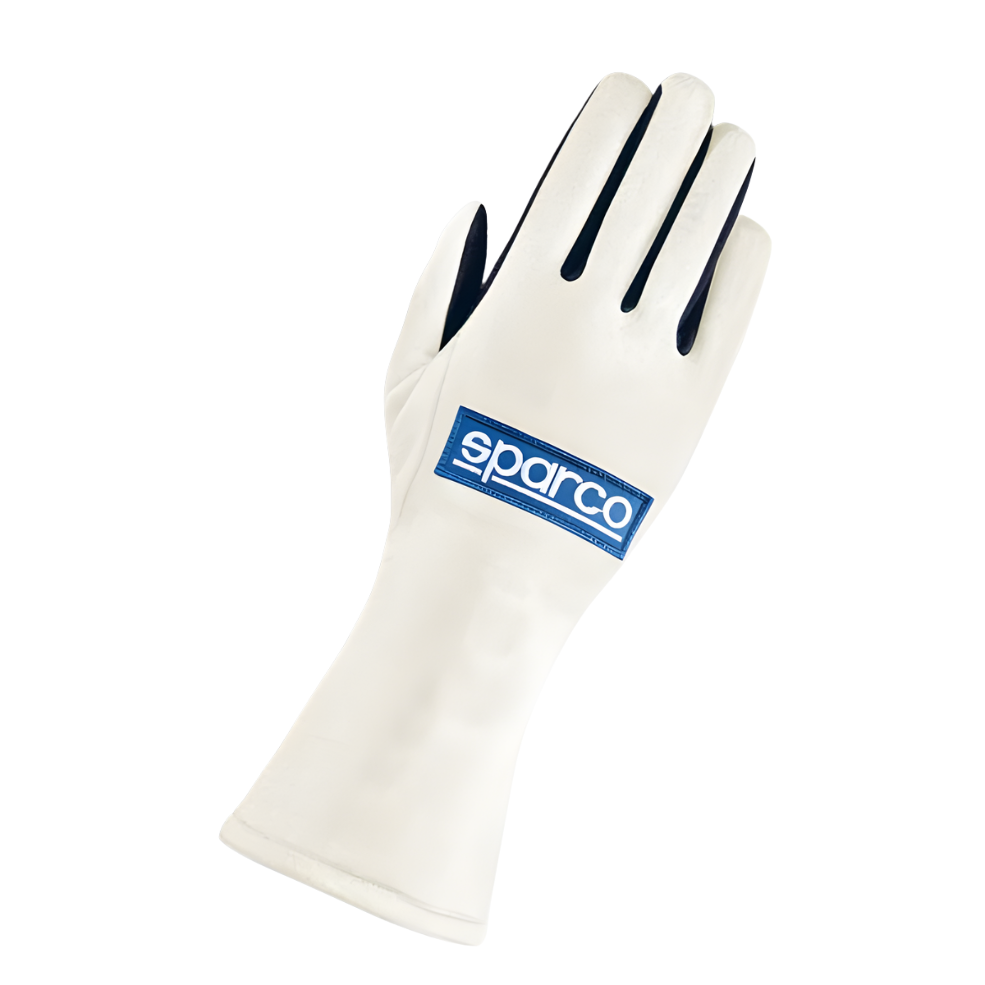 The back of the white Sparco Land Classic Racing Gloves from Sparco.