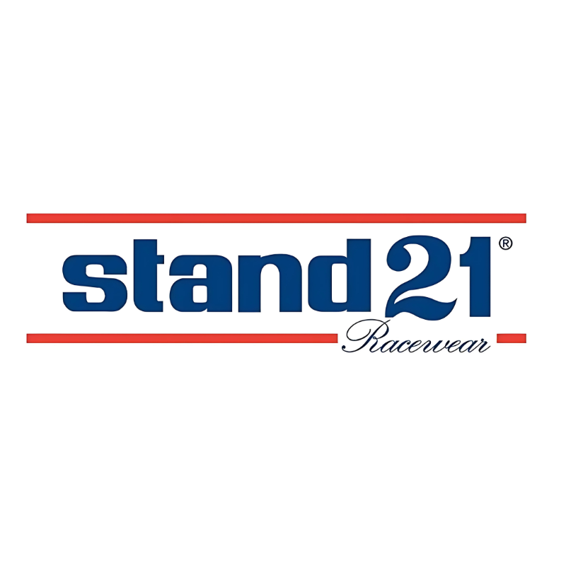 The Stand 21 logo with red and blue design on a white background on the VTD Racing brands page.