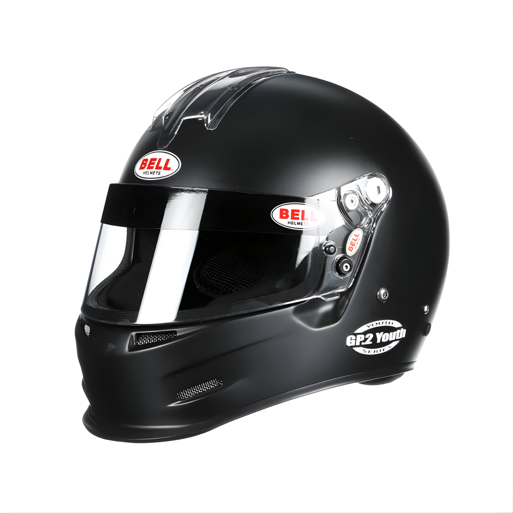The flat black Bell GP.2 Youth SFI Racing Helmet from Sparco.