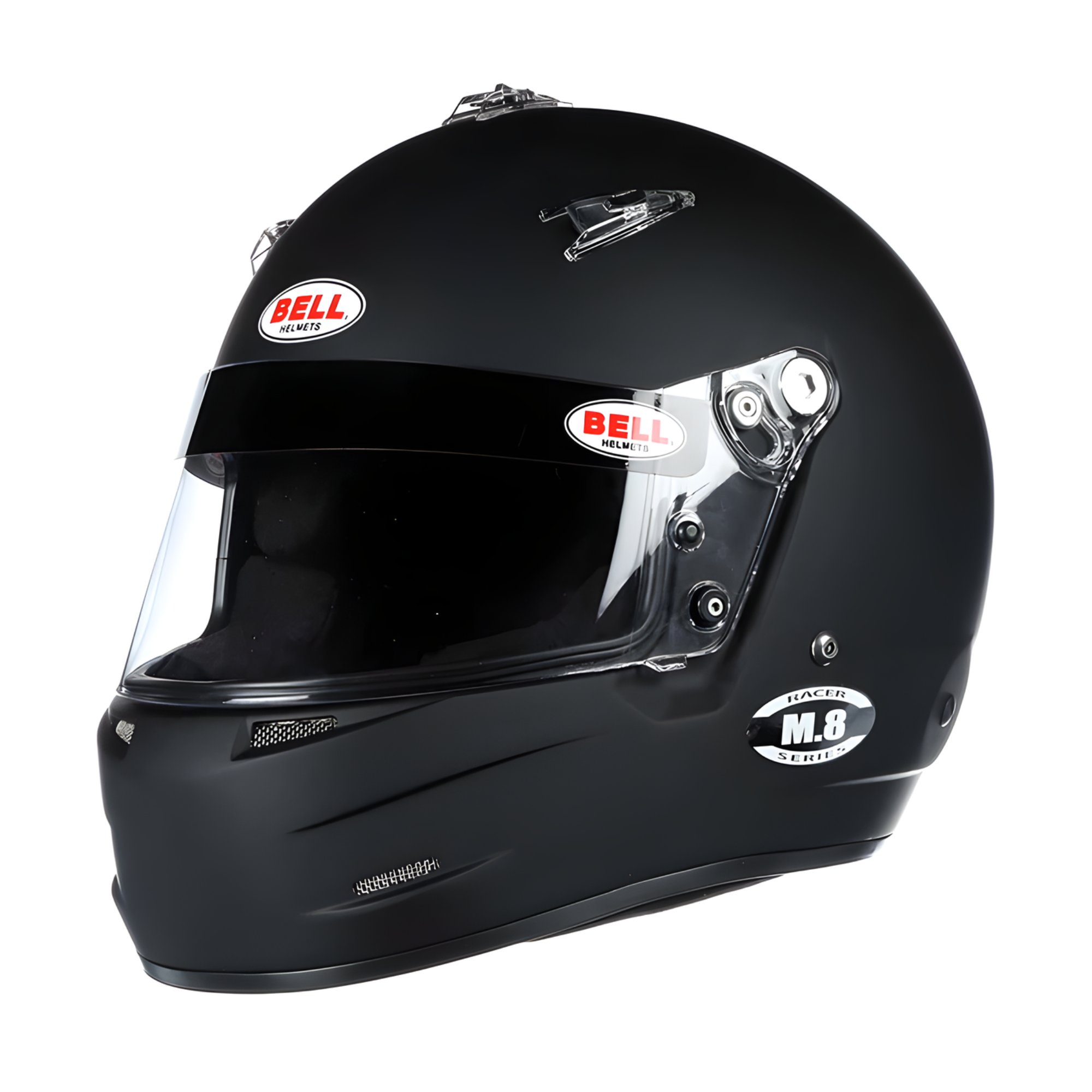 The flat black Bell M.8 SA2020 Helmet from Bell, ideal for racing and track days.