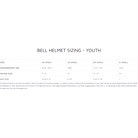 The youth helmet sizing guide from Bell. all-groups