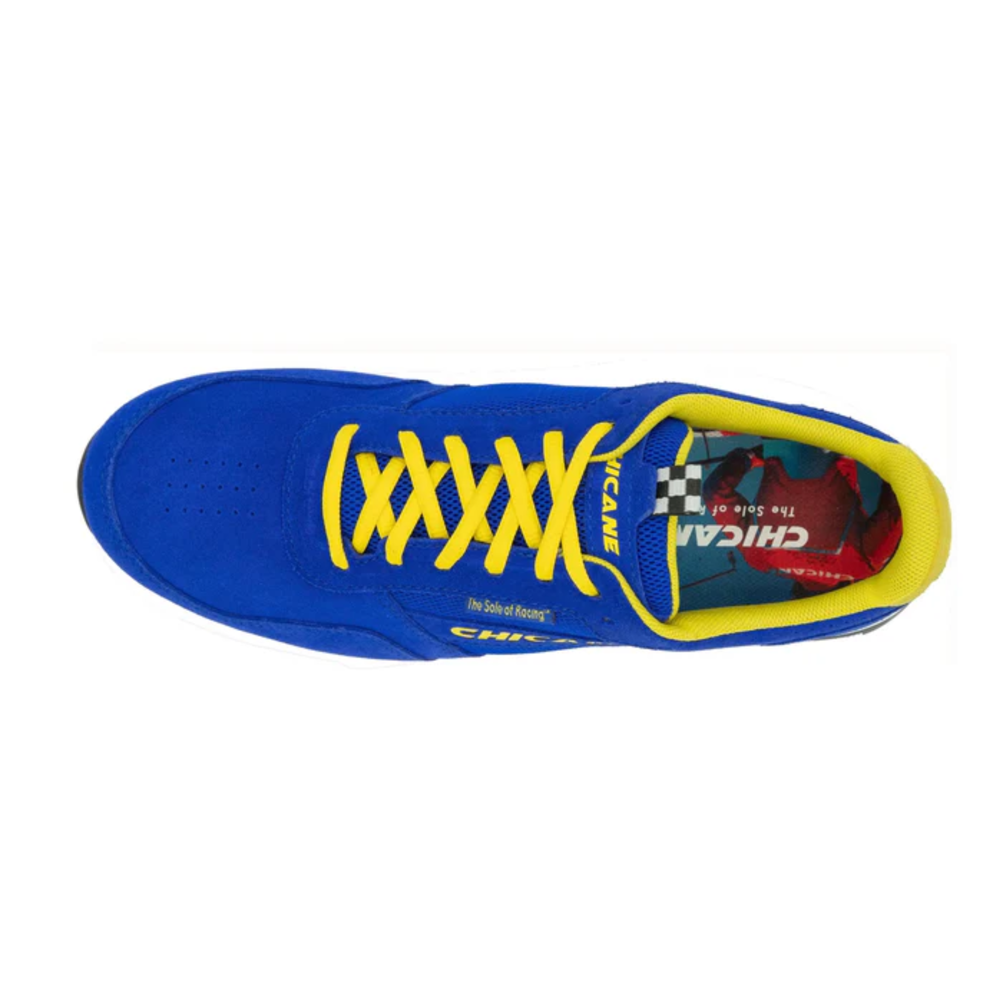 The blue Chicane Sebring Shoes from Chicane with yellow accents from the top.