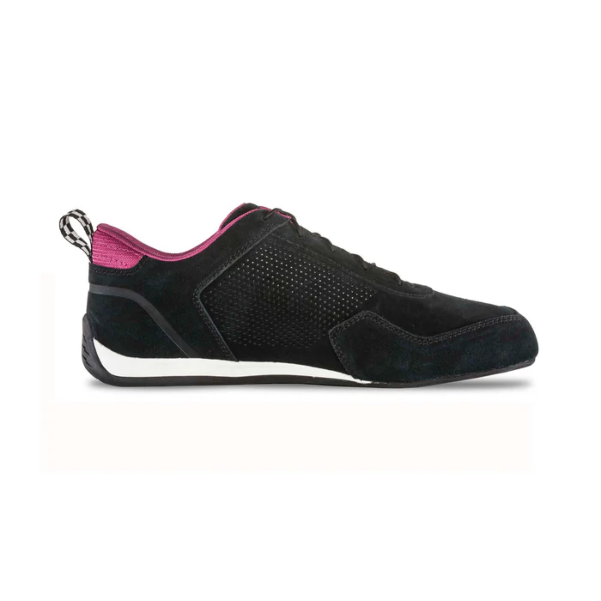 The black Chicane Speedster Women's Shoes from Chicane with pink accents from the alternate side.