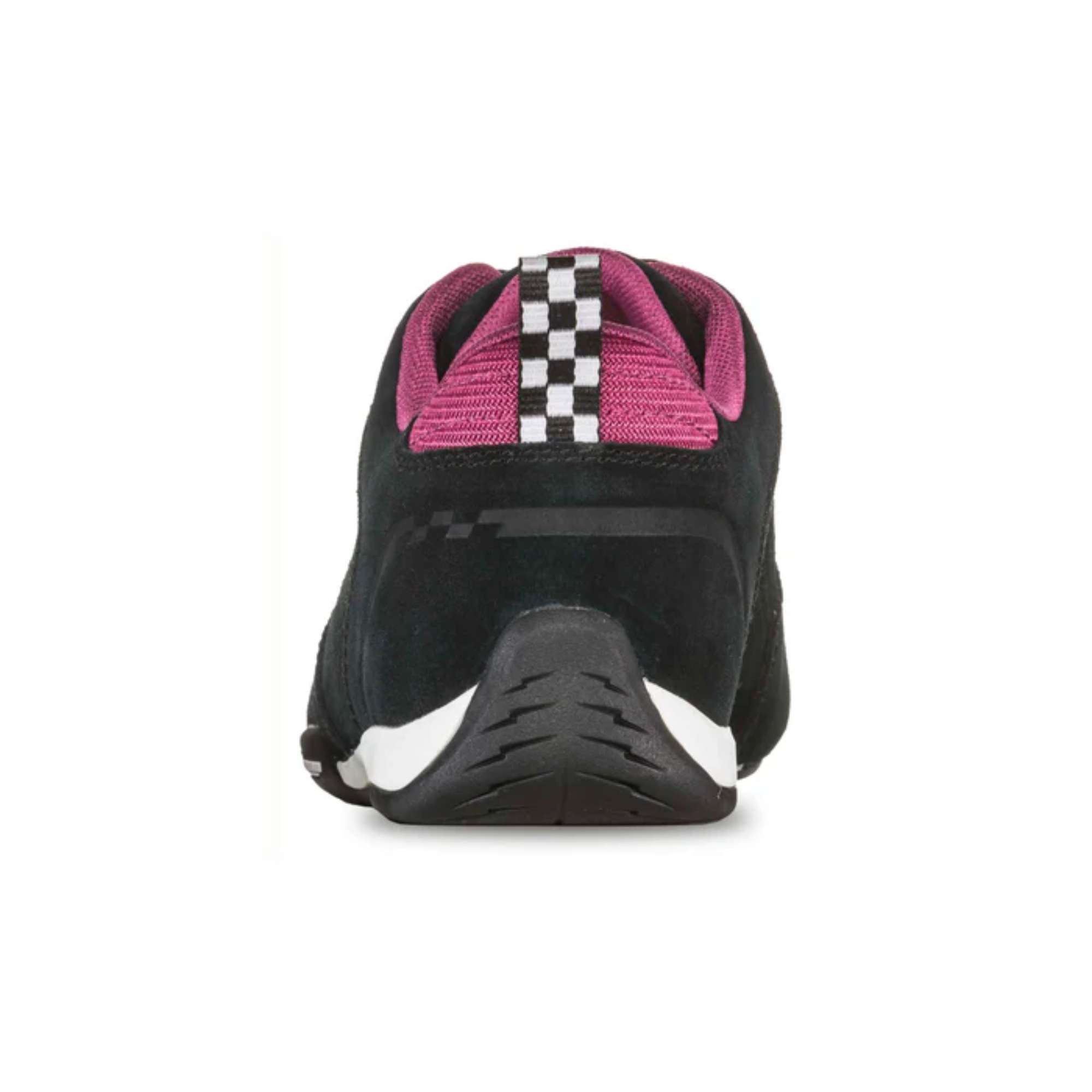 The black Chicane Speedster Women's Shoes from Chicane with pink accents from the back.
