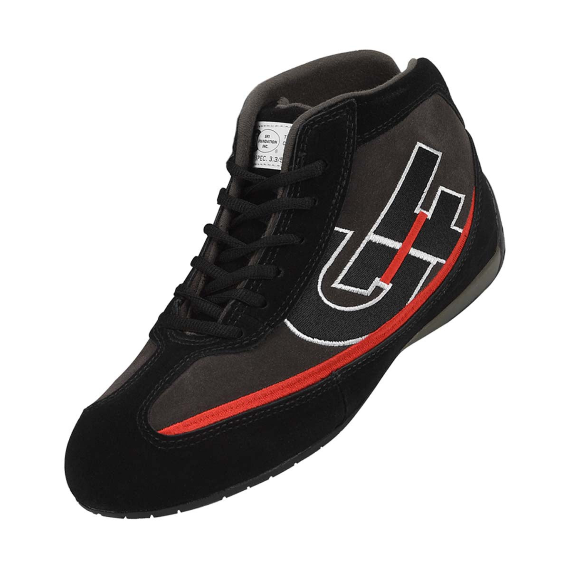 The black G-Force GF239 Atlanta Racing Shoes from G-Force close up.