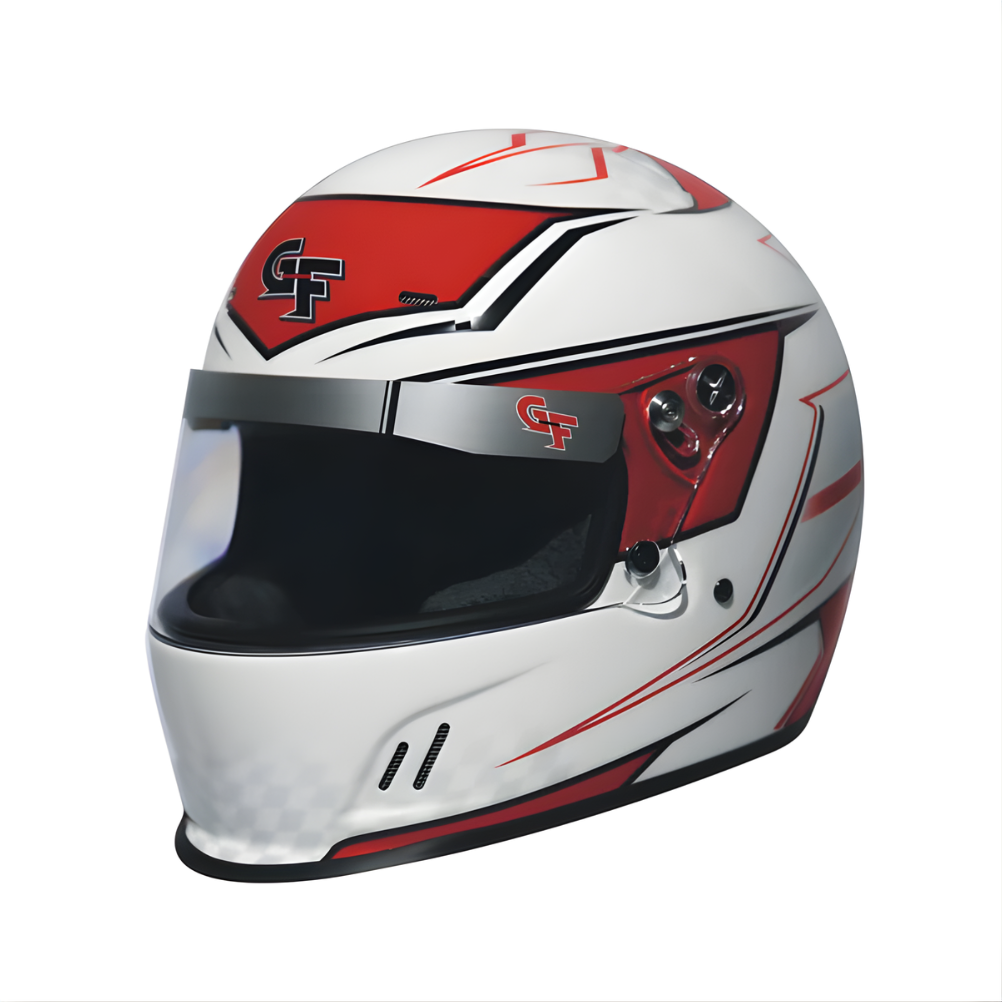 The red G-Force Junior CMR Graphics Youth Karting Helmet from G-Force.