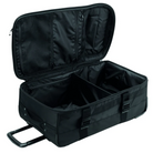 The black Large OMP Trolley Bag from OMP open showing the internal storage compartments.