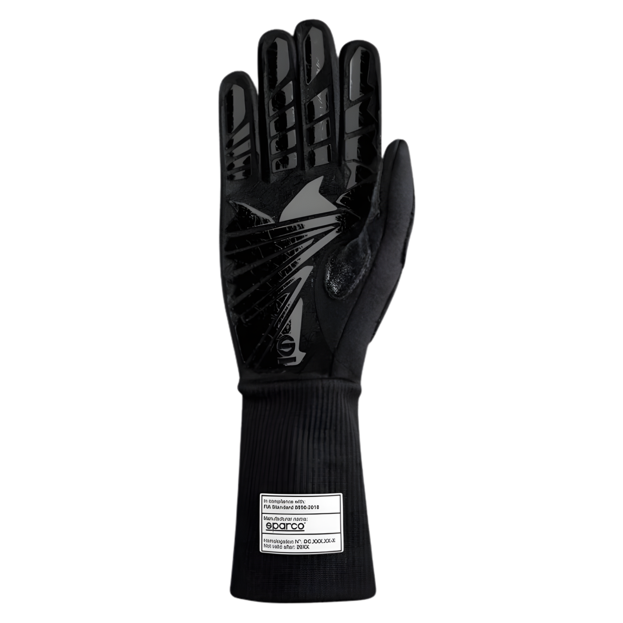 The palm of the black Sparco R-Meca FIA Crew Gloves from Sparco.