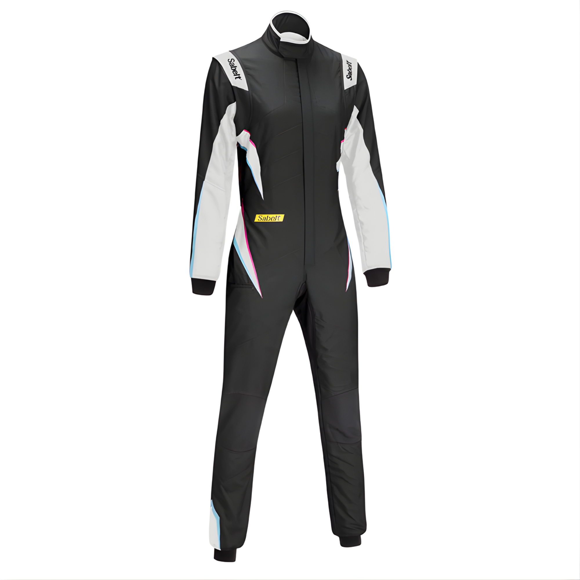 The front of the black Sabelt Hero Superlight TS-10 Ladies Racing Suit from Sabelt.