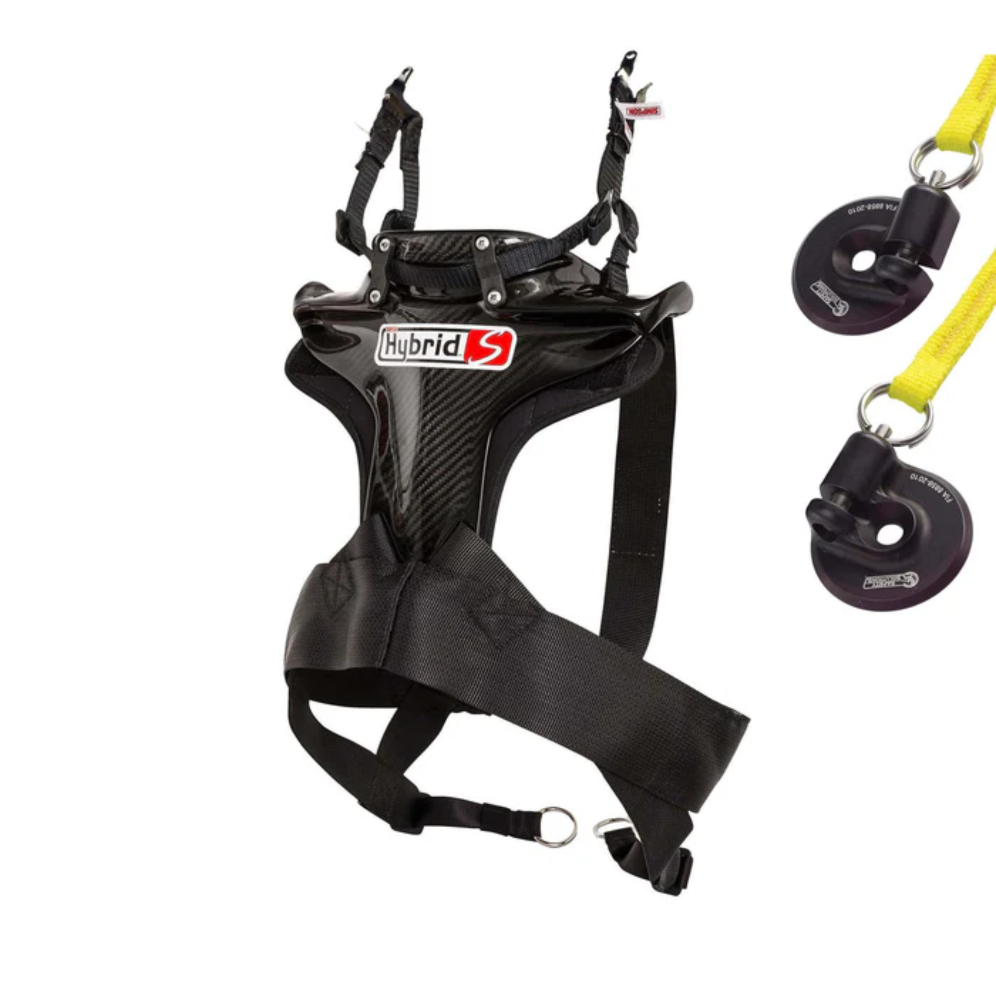 The Simpson Hybrid S Head And Neck Restraint from Simpson with gear.
