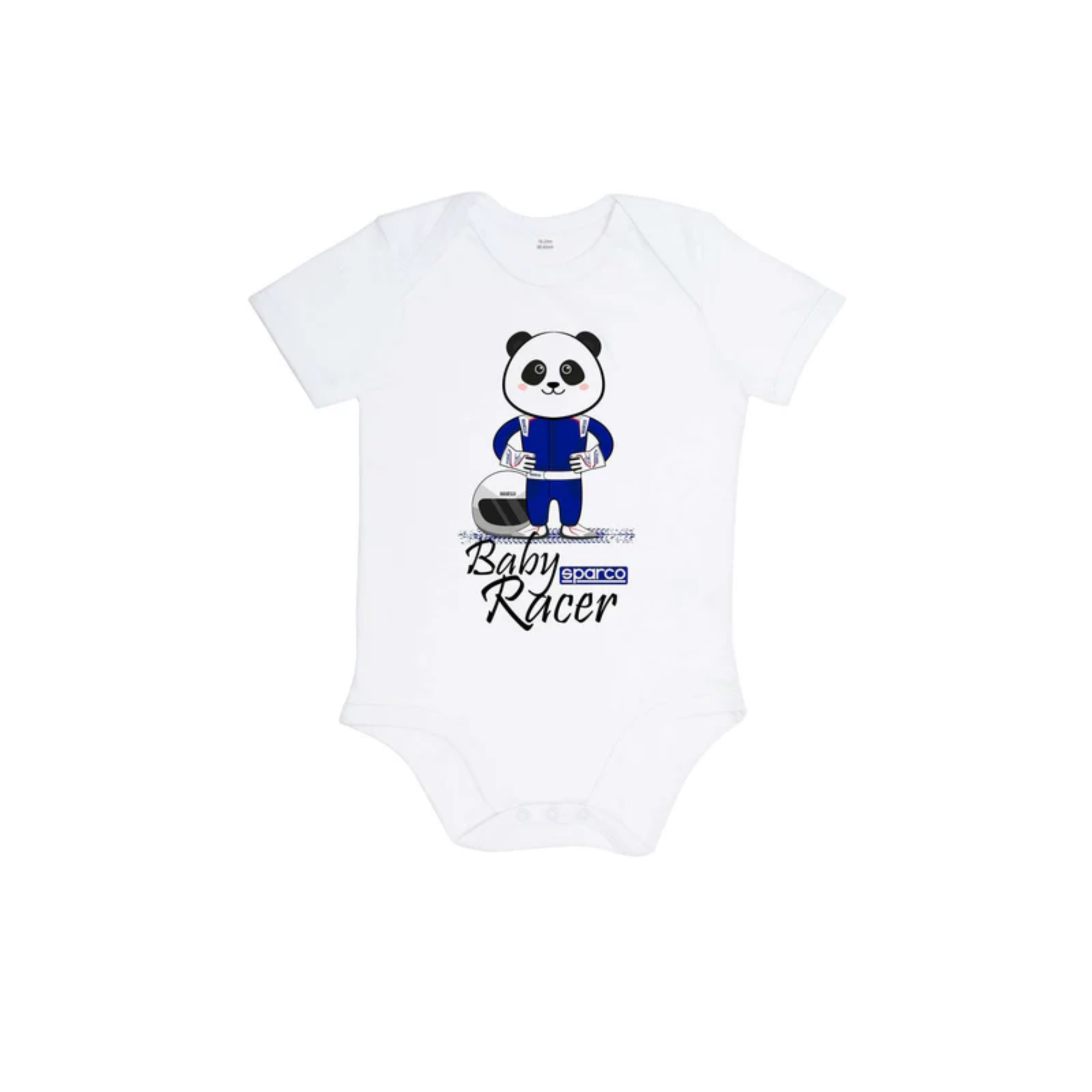 The white Sparco Baby Racer Onesie (3-6, White) from Sparco for toddlers 3-6 months.