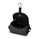 The black Sparco Dakar Baja Mini Pack toiletry bag from Sparco open showing the internal storage.