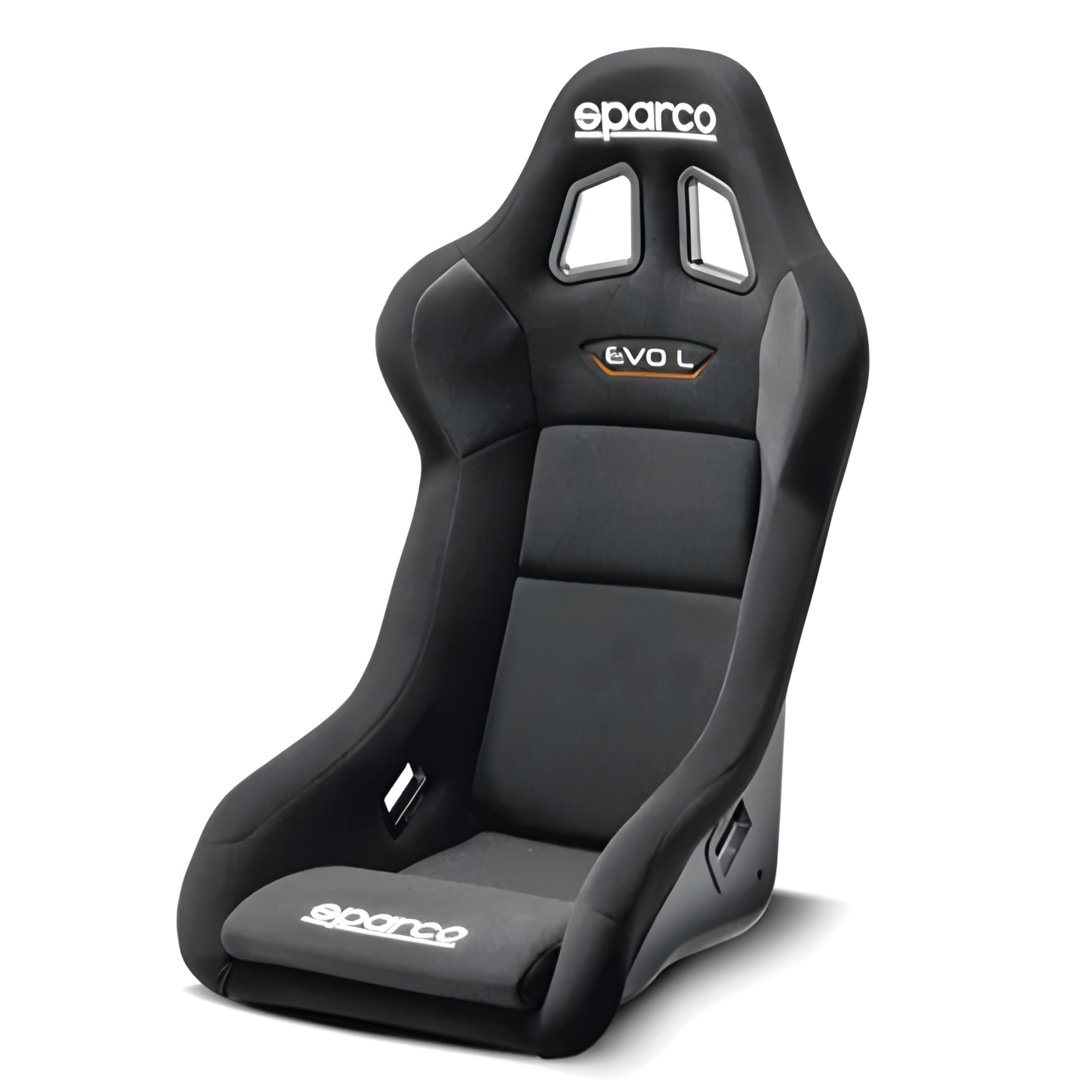The black Sparco Evo L Gaming Seat from Sparco. This seat is not FIA rated.