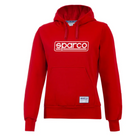 The front of the red Sparco Frame Ladies Hoodie from Sparco.