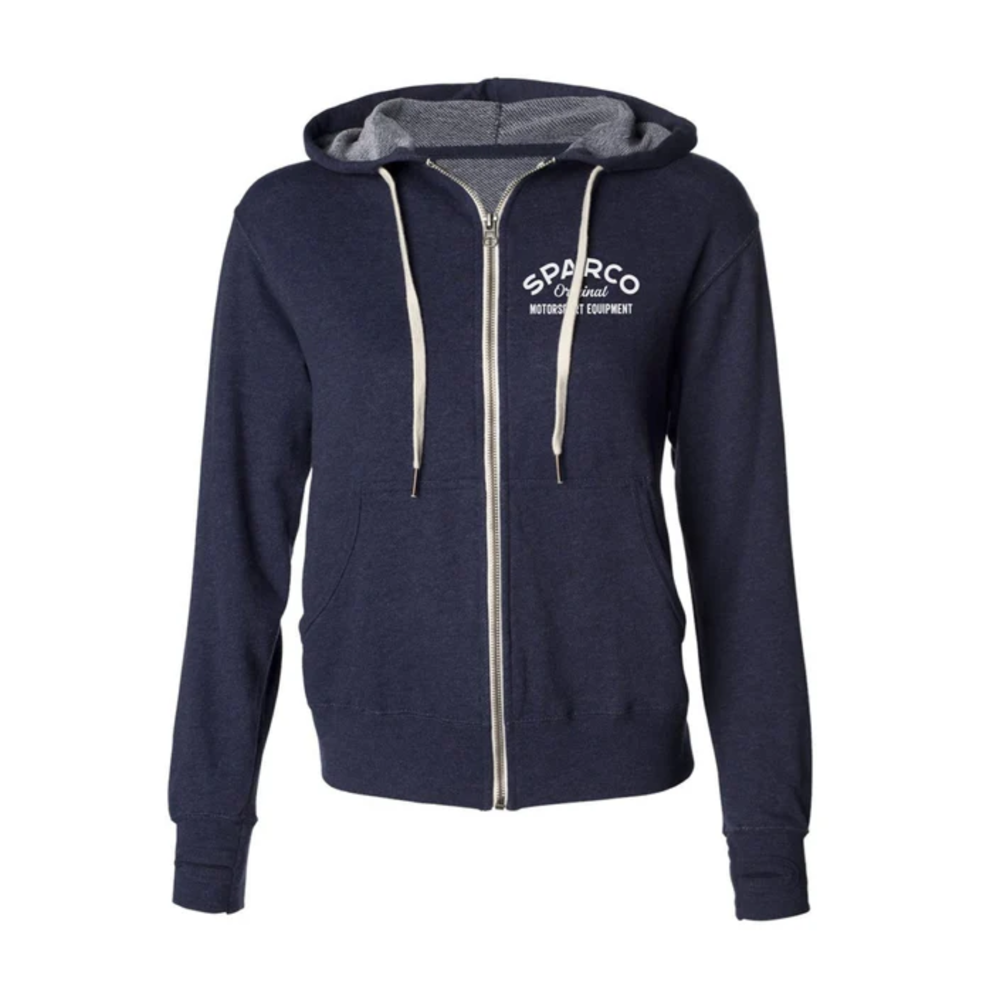 The navy Sparco Garage Zip Hooded Sweatshirt from Sparco.