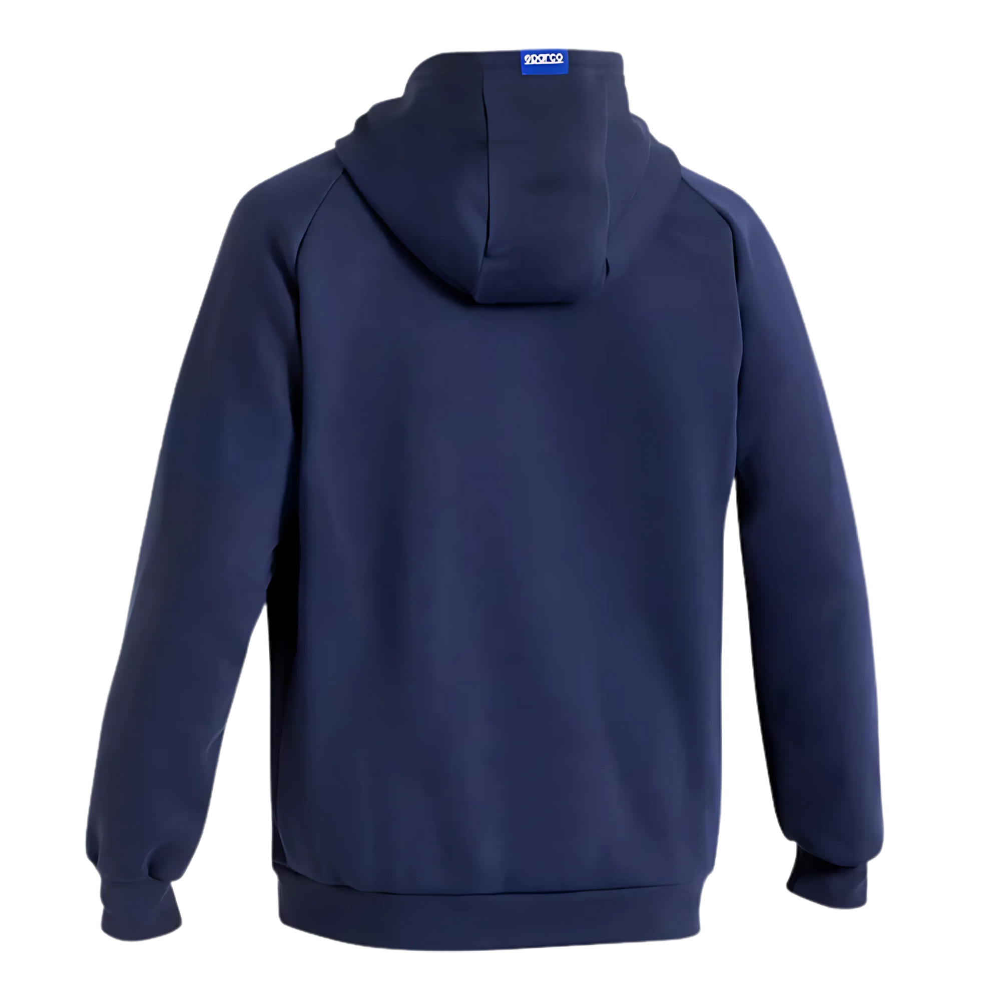 The back of the navy Sparco Gulf Hooded Full Zip Sweatshirt form Sparco.