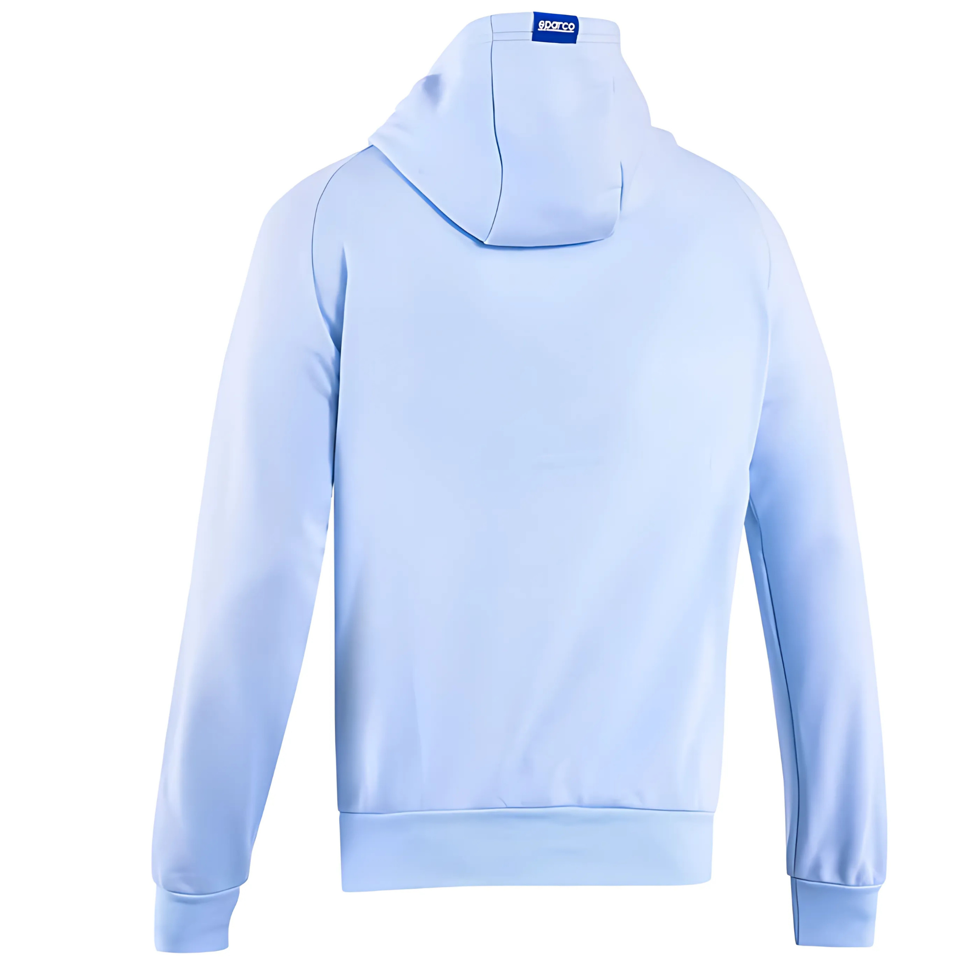 The back of the celeste Sparco Gulf Hoodie Sweatshirt from Sparco.