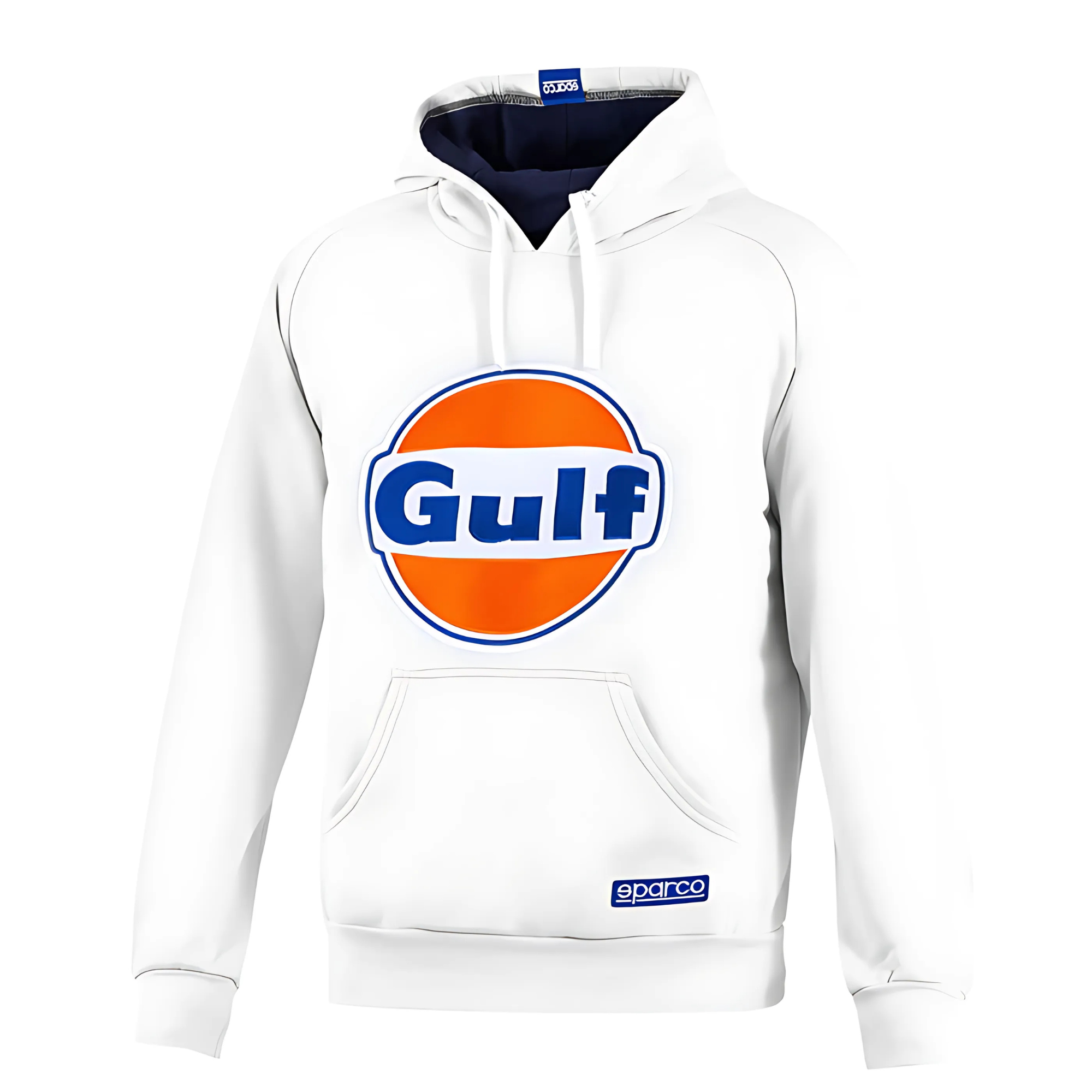 The front of the white Sparco Gulf Hoodie Sweatshirt from Sparco.