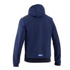 The back of the navy blue Sparco Gulf SL Hooded Softshell Jacket from Sparco.