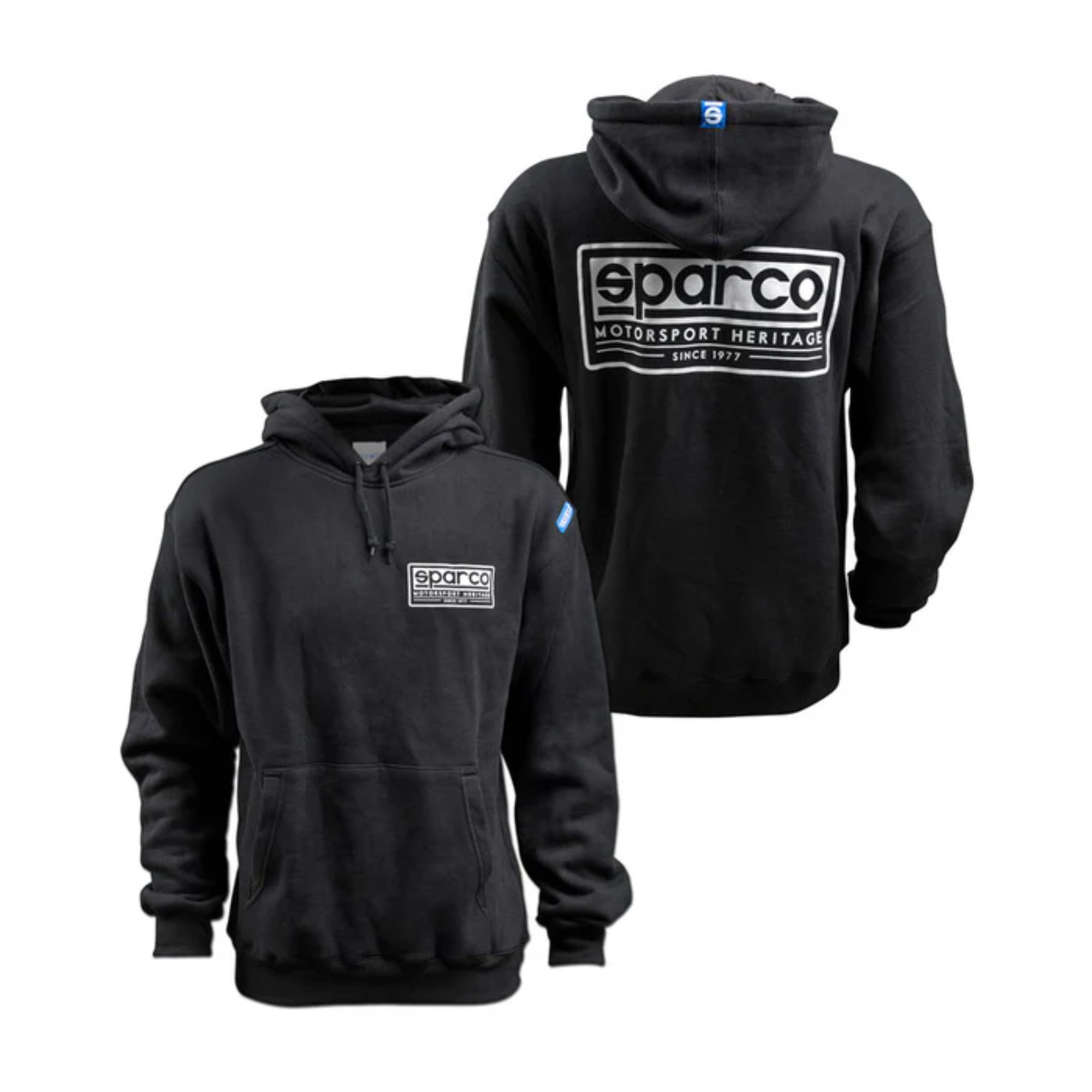 The black Sparco Heritage Hooded Sweatshirt from Sparco.