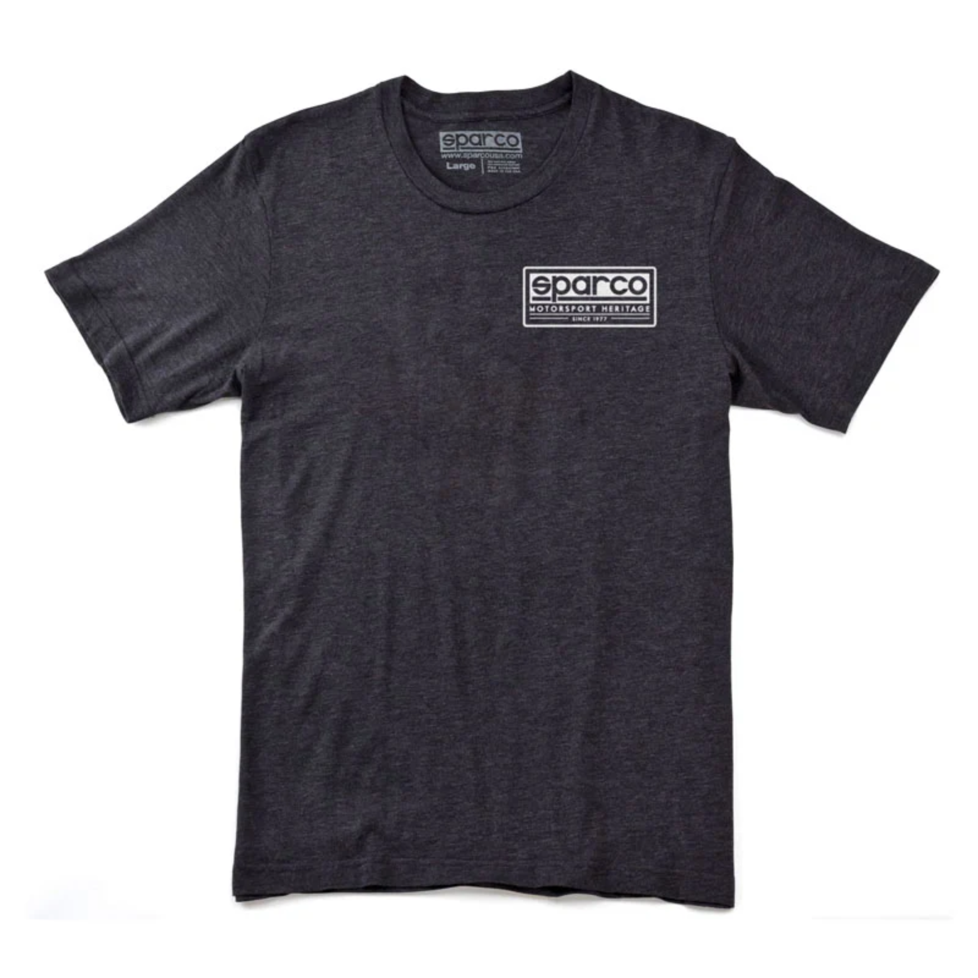 The charcoal Sparco Heritage V.2 T-Shirt from Sparco from the front.