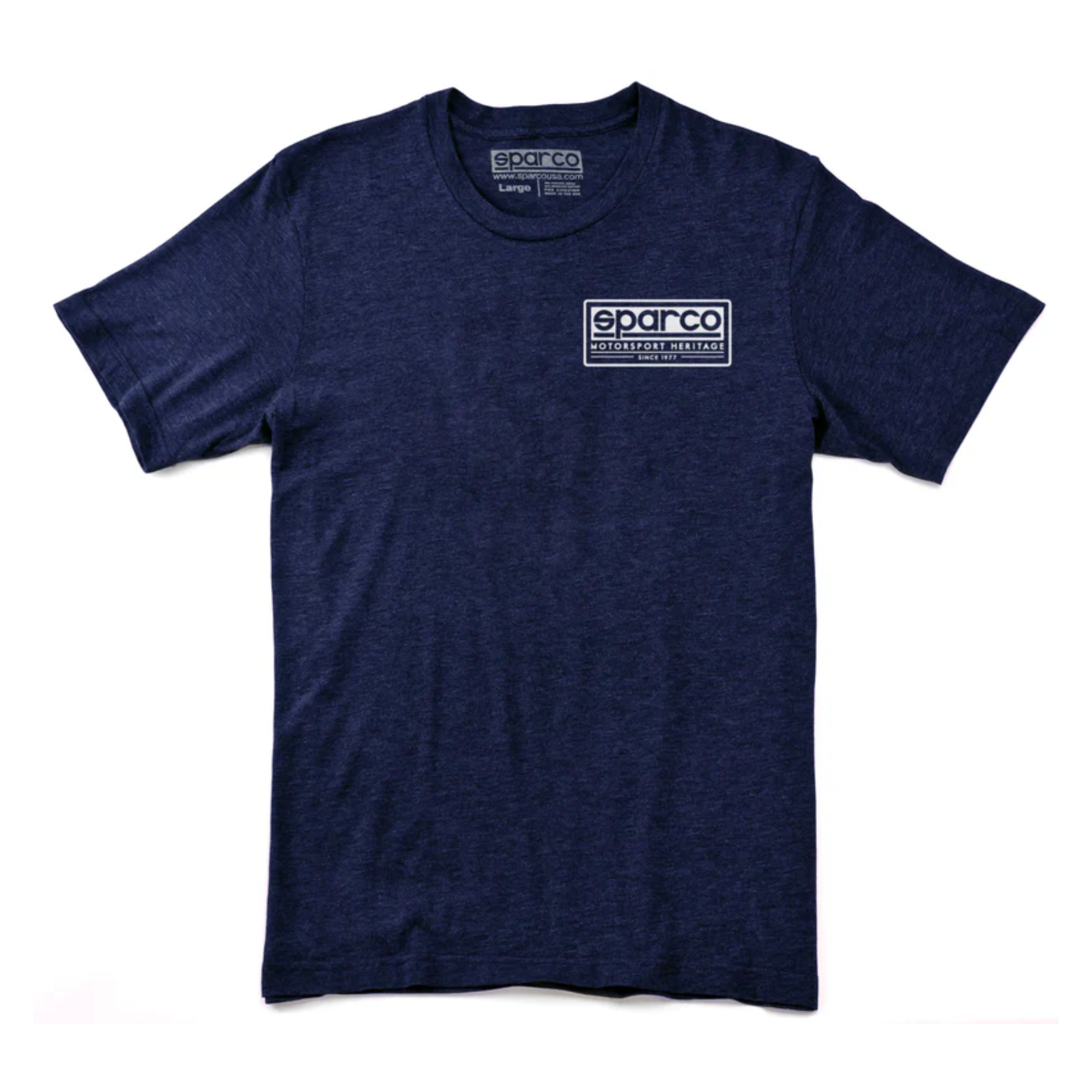 The navy Sparco Heritage V.2 T-Shirt from Sparco from the front.