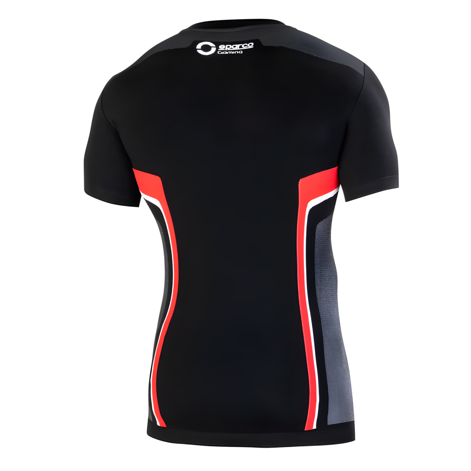 The back of the red and black Sparco Hyper-T Gaming T-Shirt from Sparco.