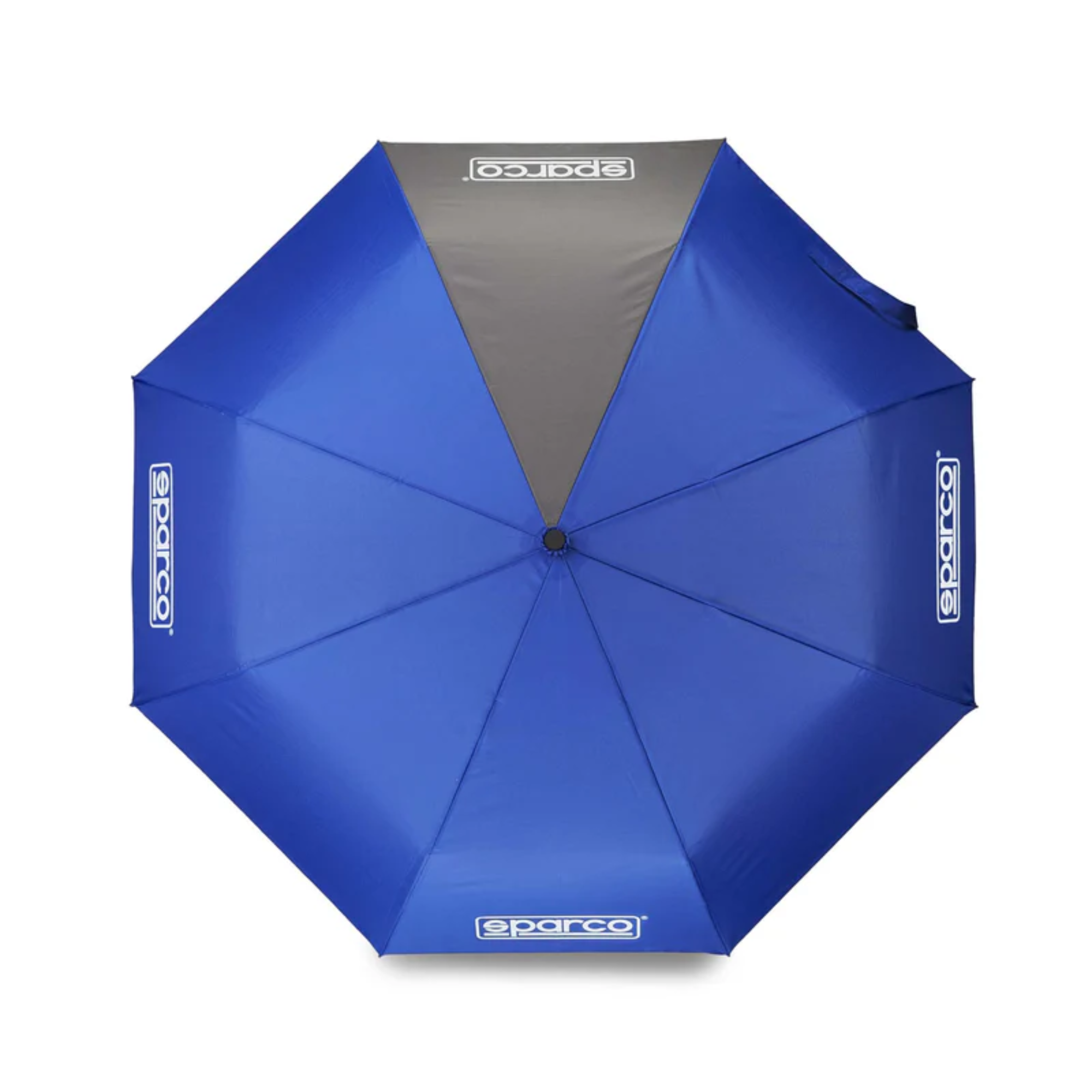The blue and gray Sparco LED Umbrella from Sparco open.