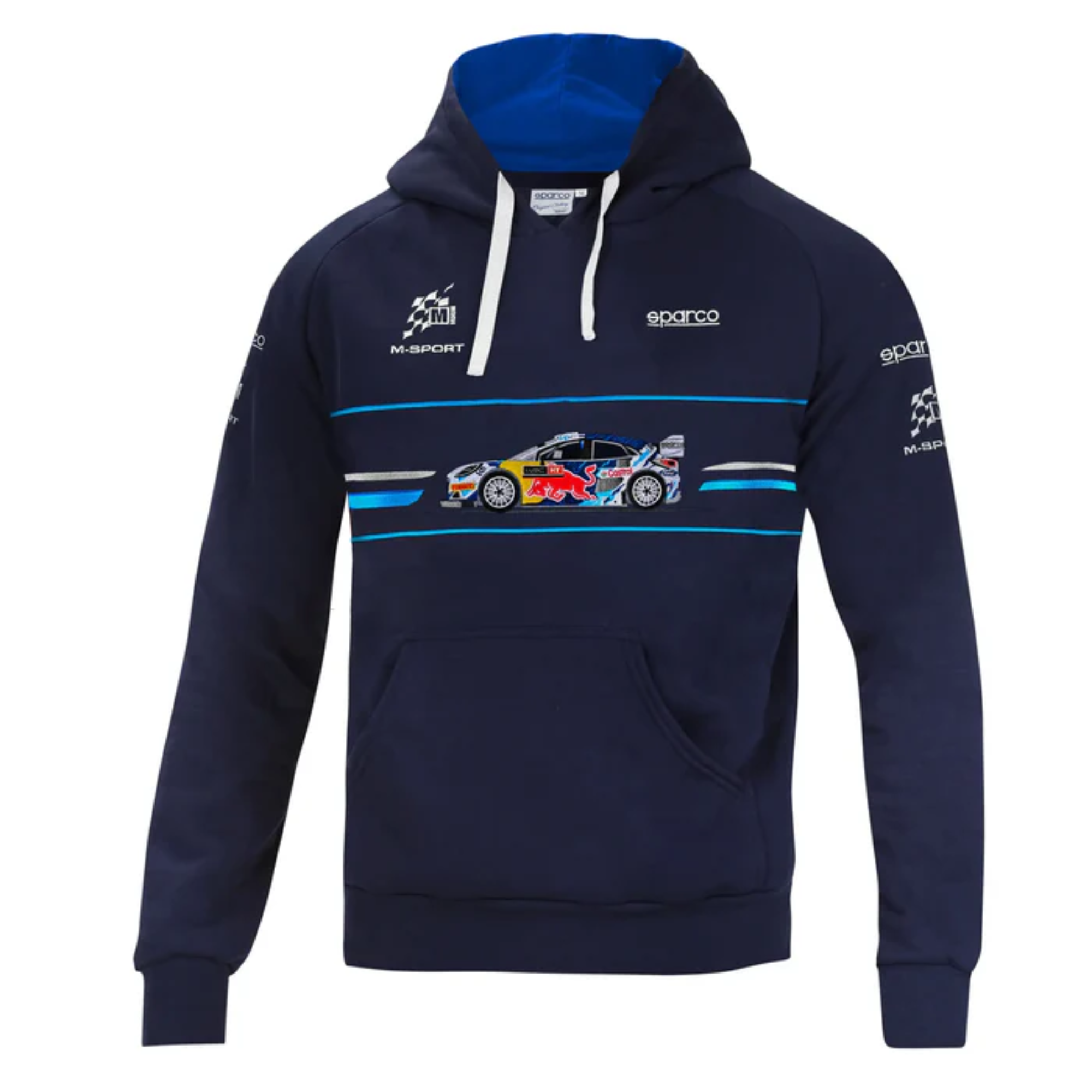 The navy blue Sparco M-Sport WRC Hoodie Sweatshirt from Sparco.