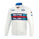 The white Sparco Martini Bomber Jacket from Sparco, featuring Martini Racing and Sparco logos.