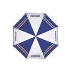 The blue and white Sparco Martini Foldable Umbrella featuring the Sparco and Martini Racing logo from Sparco open.