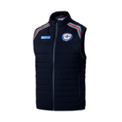 The front of the navy blue Sparco Martini Frame Vest Jacket from Sparco.