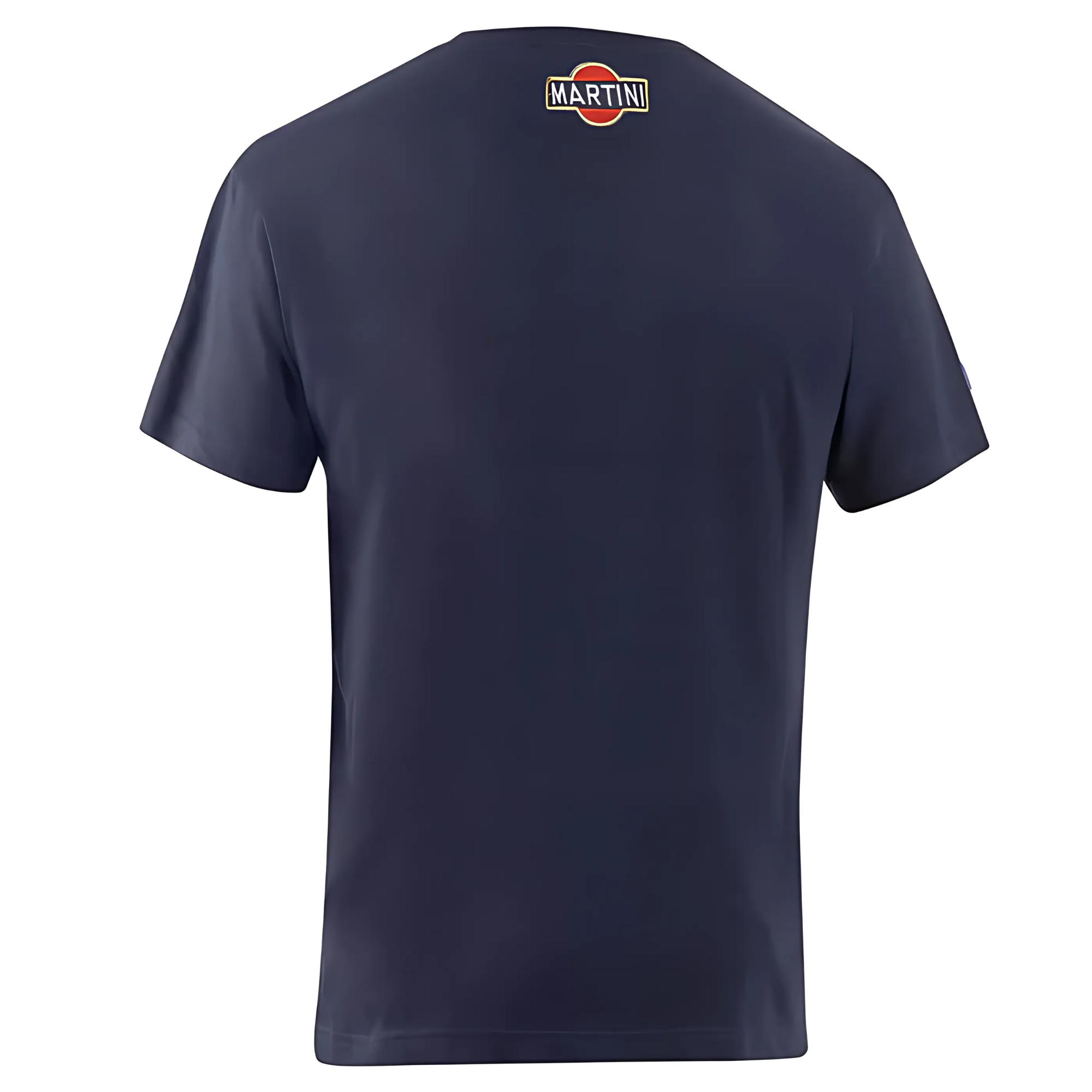 The back of the navy blue Sparco Martini Racing Big Logo T-Shirt from Sparco.