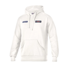 The front of the white Sparco Martini Racing Big Stripes Hooded Sweatshirt from Sparco.