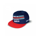 The navy and red Sparco Martini  Racing Flat Visor Cap from Sparco.