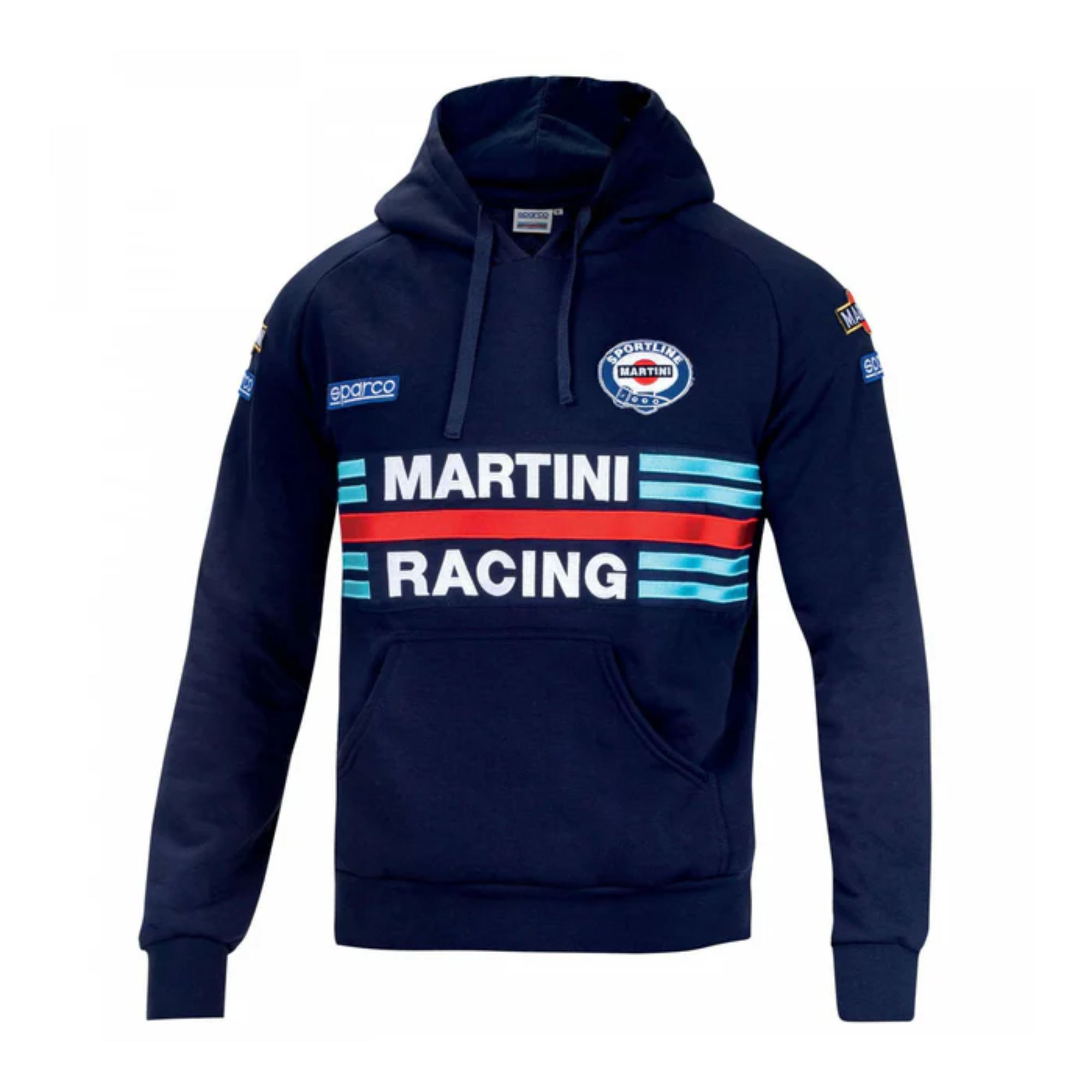 The navy Sparco Martini Racing Hooded Sweatshirt from Sparco.