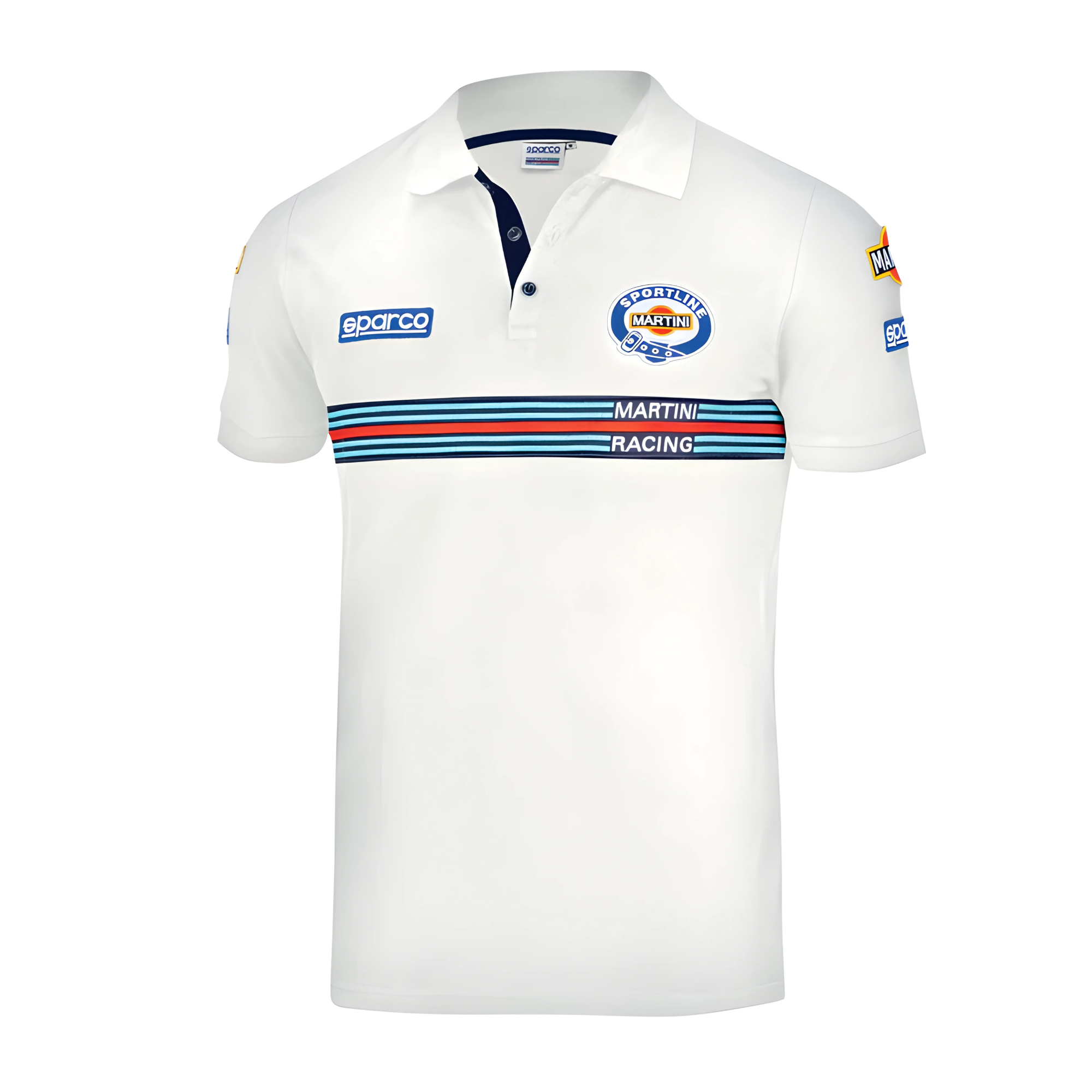 The white Sparco Martini Racing Patch Polo from Sparco.