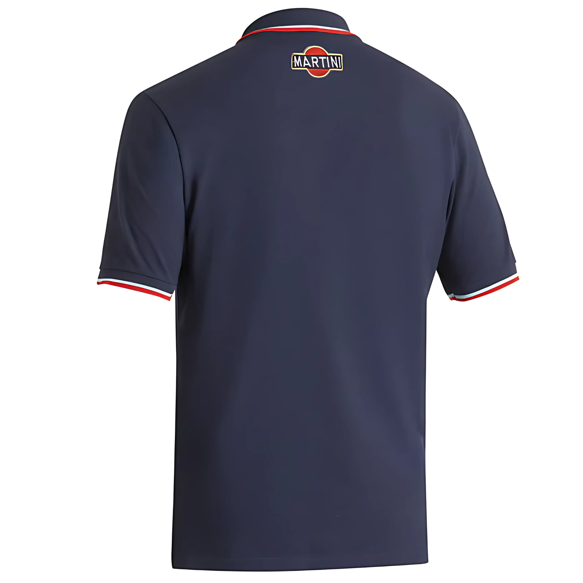 The back of the navy blue Sparco Martini Racing Pocket Polo from Sparco.