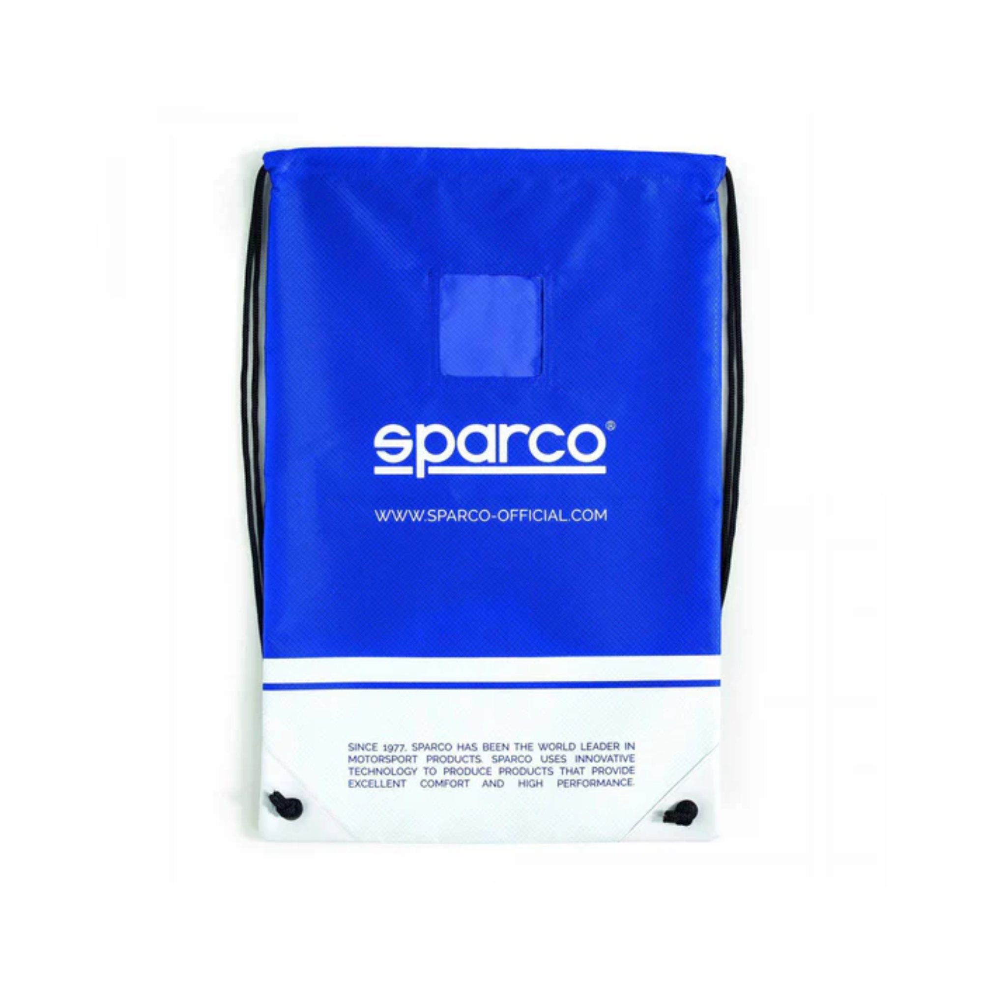 The back of the blue Sparco Martini Racing Sportsack from Sparco.