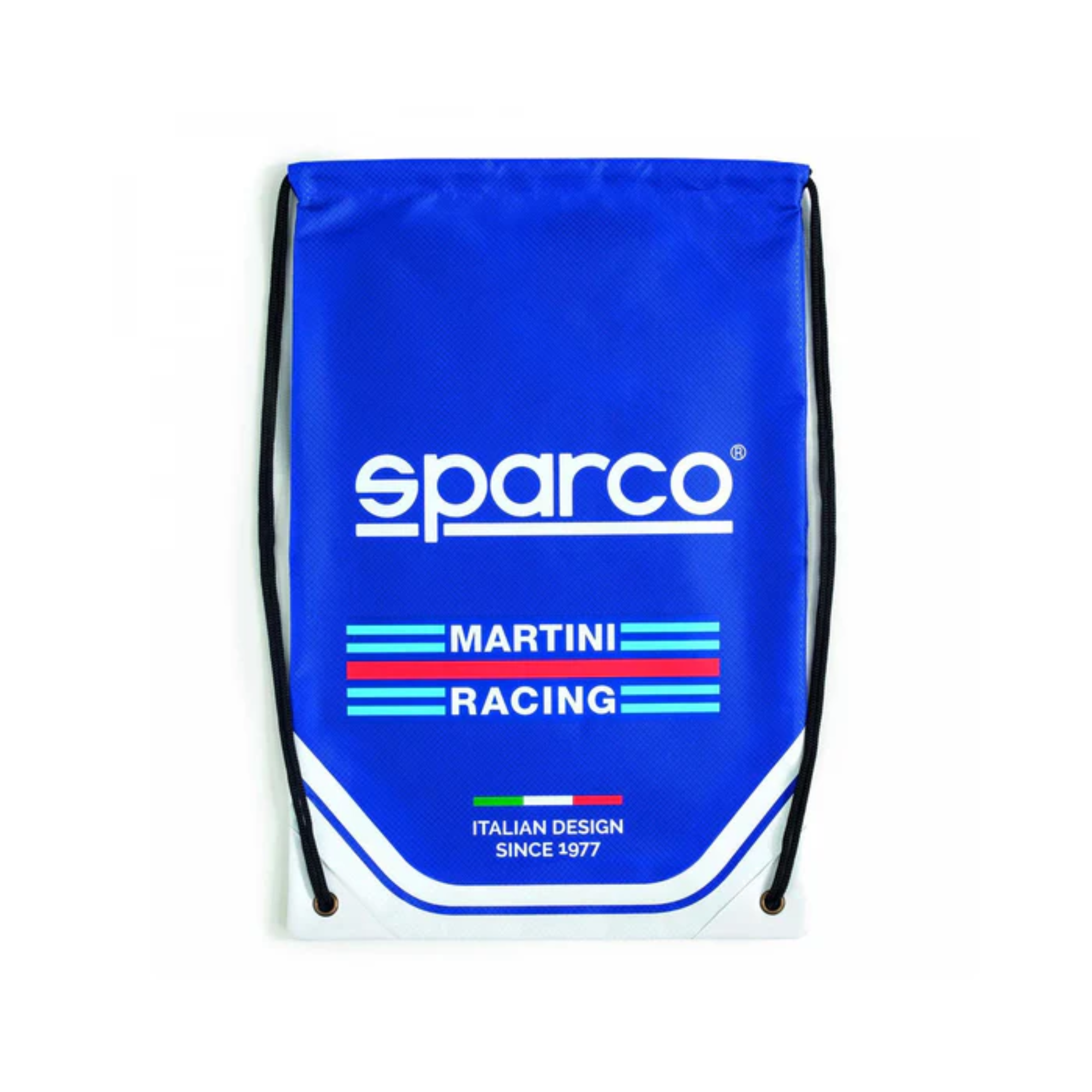 The front of the blue Sparco Martini Racing Sportsack from Sparco.