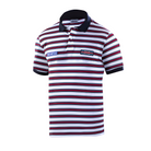 The front of the white Sparco Martini Racing Striped Polo from Sparco.