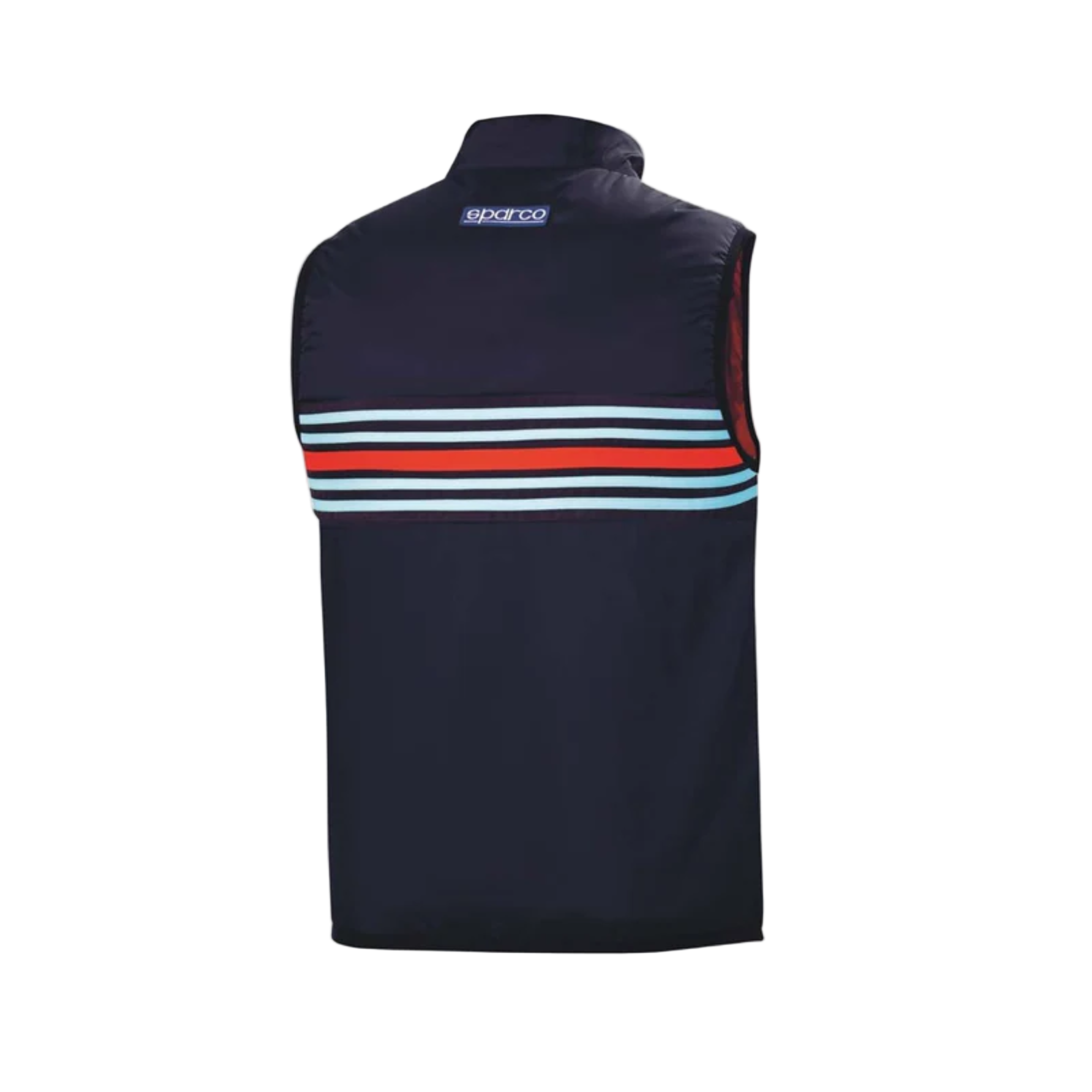 The back of the navy Sparco Martini Racing Vest from Sparco.
