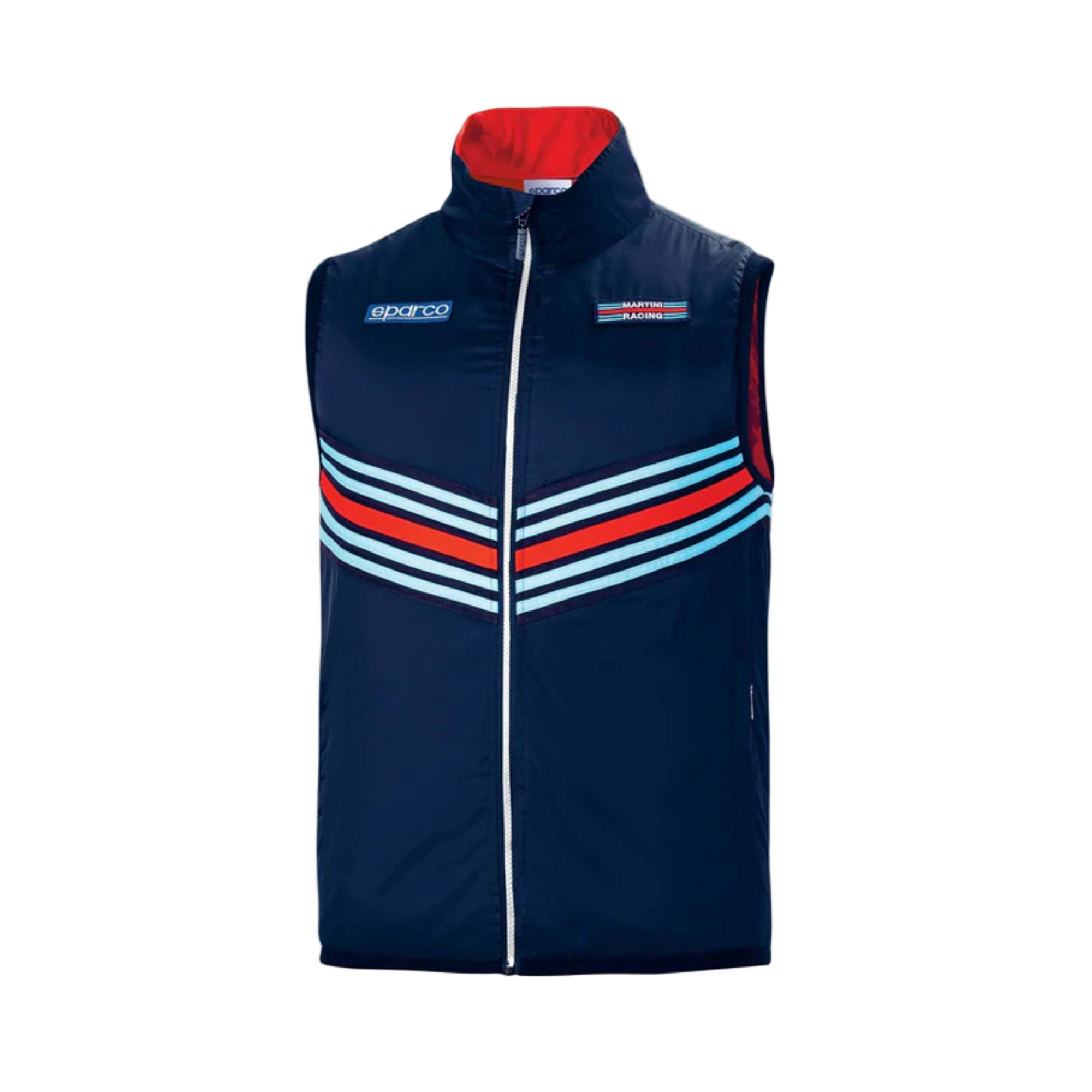 The front of the navy Sparco Martini Racing Vest from Sparco.
